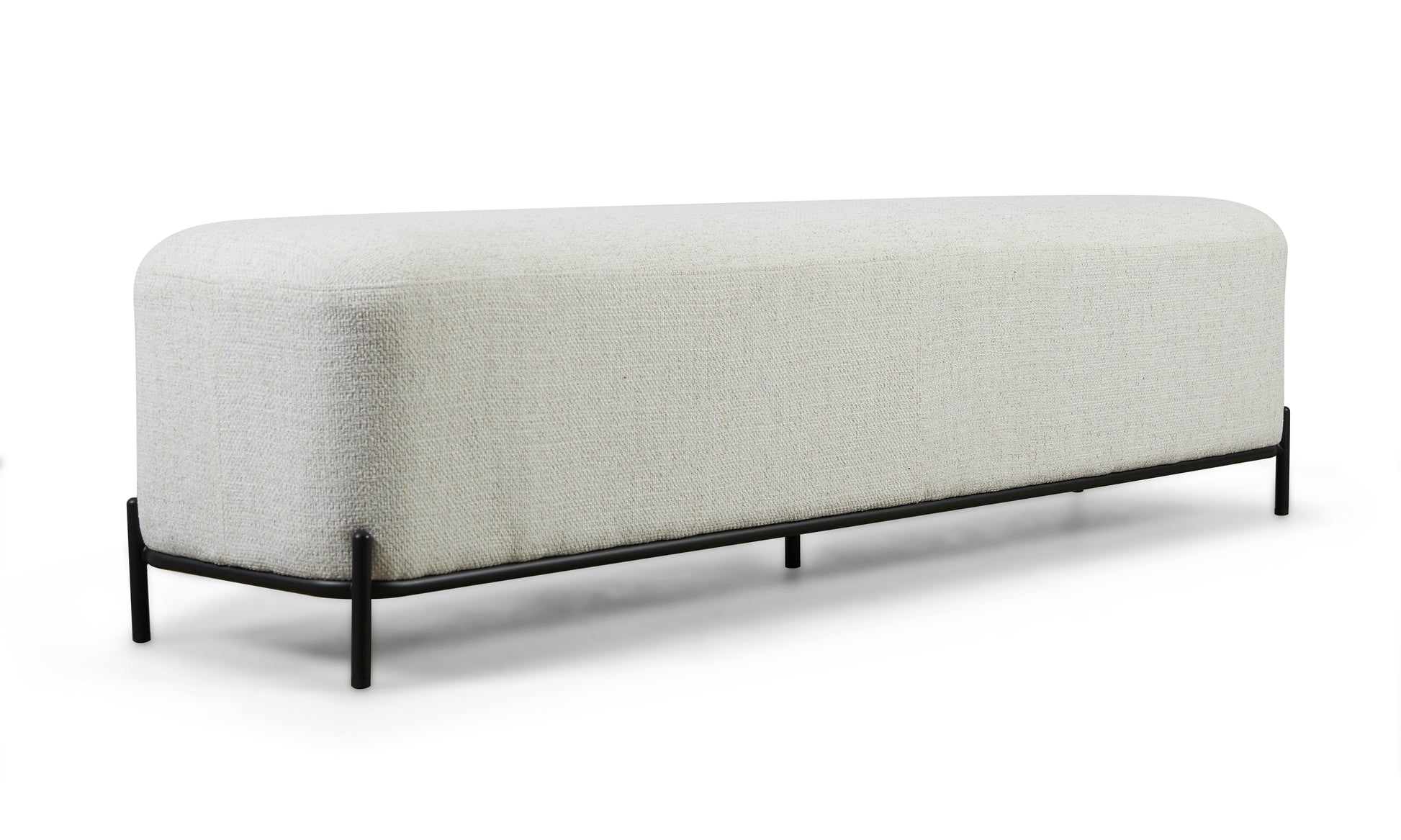 Large White Boucle Ottoman