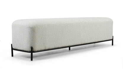 Large White Boucle Ottoman
