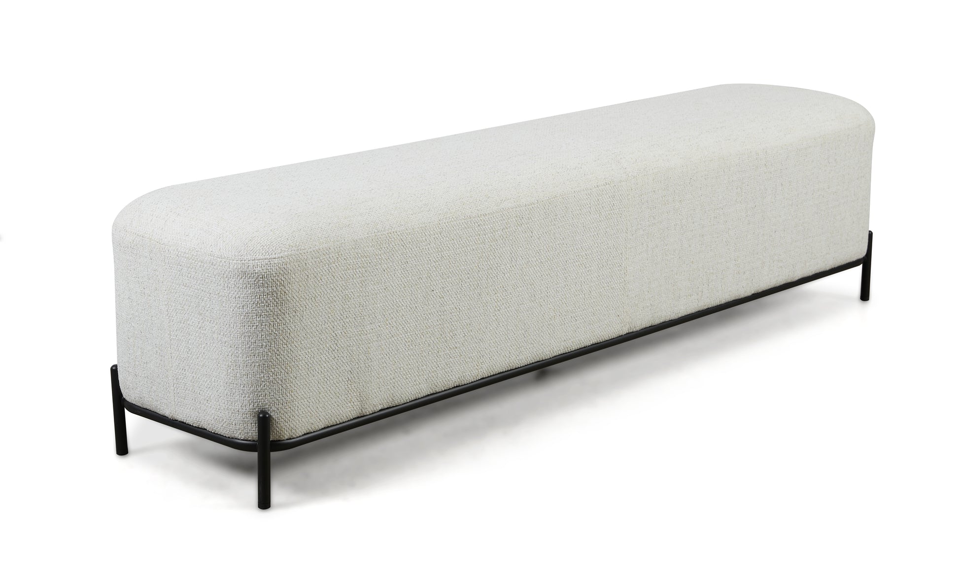 Large White Boucle Ottoman