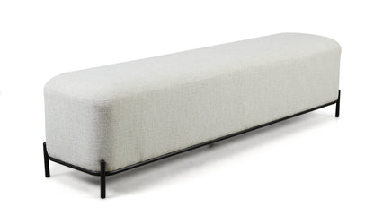 Large White Boucle Ottoman