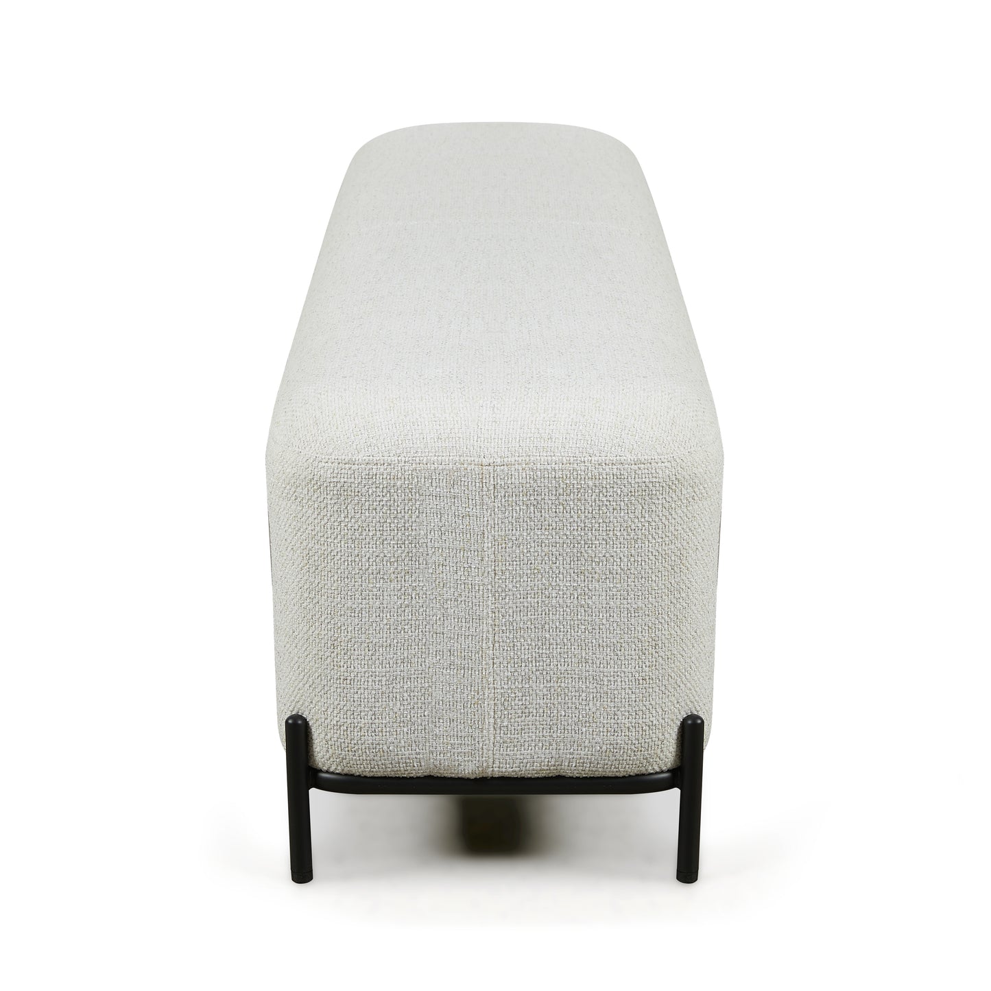 Large White Boucle Ottoman
