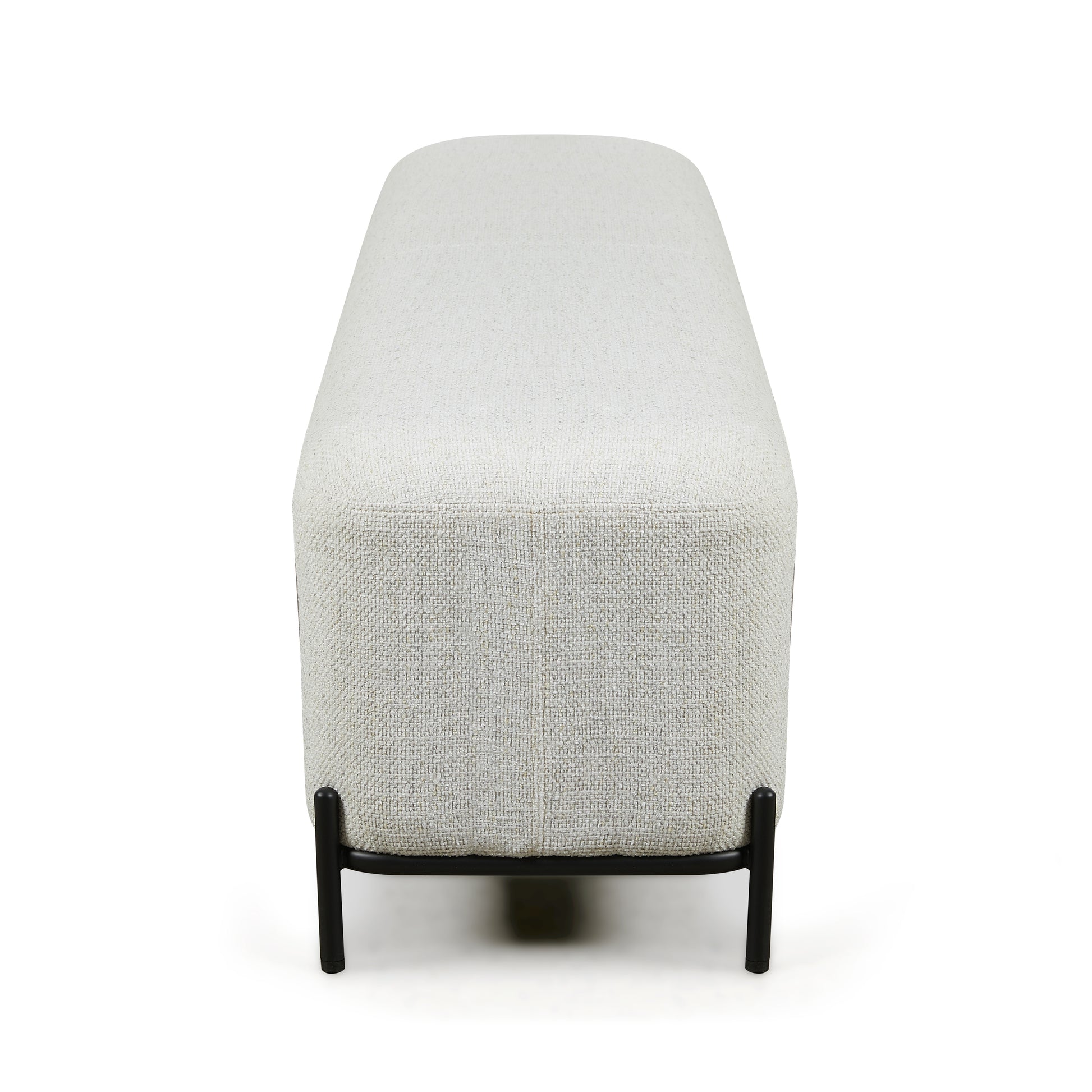 Large White Boucle Ottoman