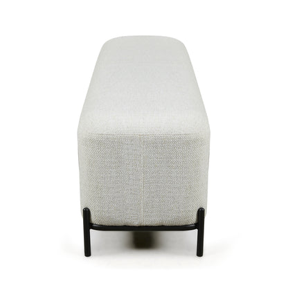 Large White Boucle Ottoman