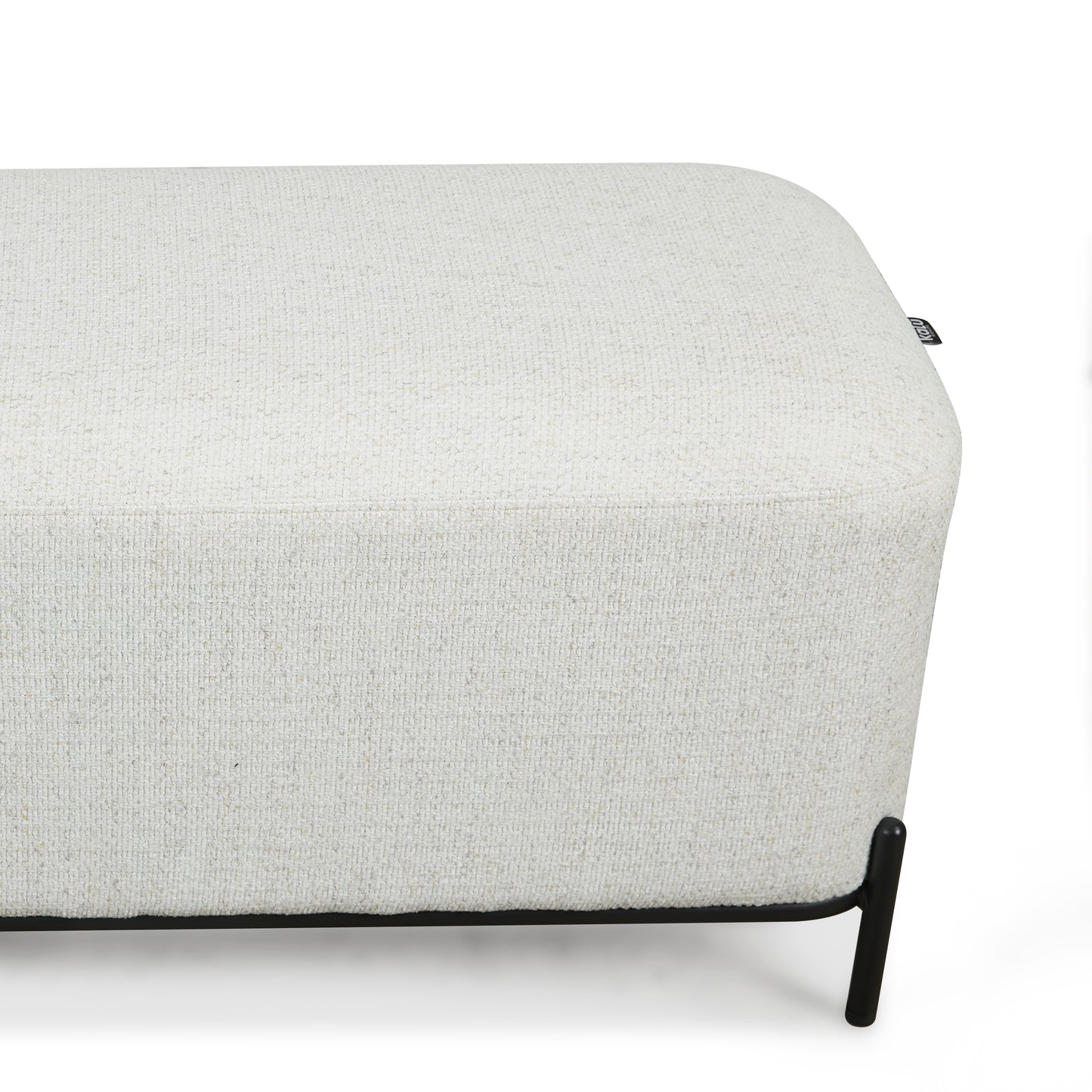 Large White Boucle Ottoman