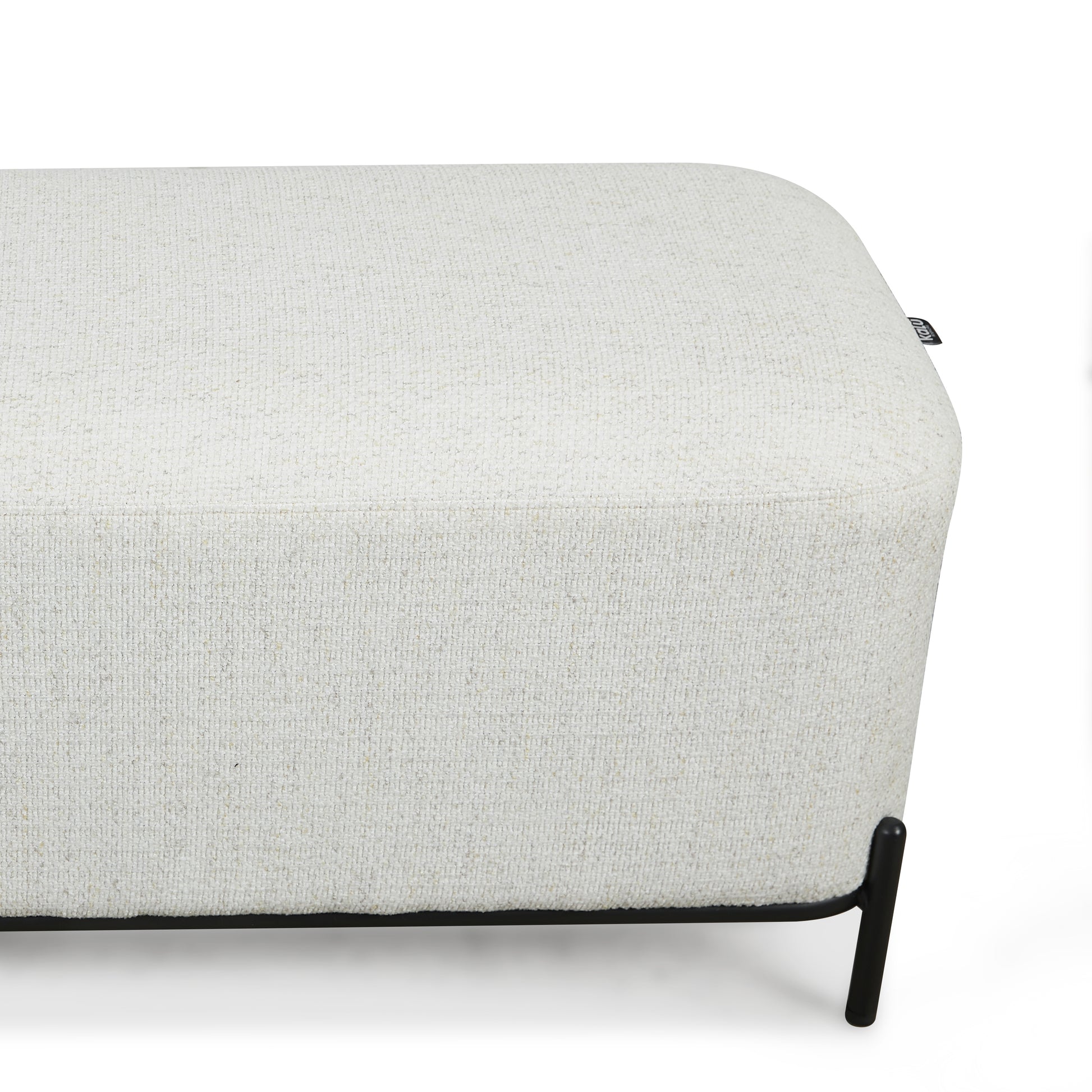 Large White Boucle Ottoman