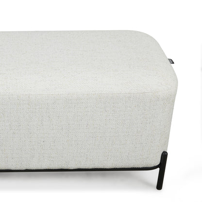 Large White Boucle Ottoman