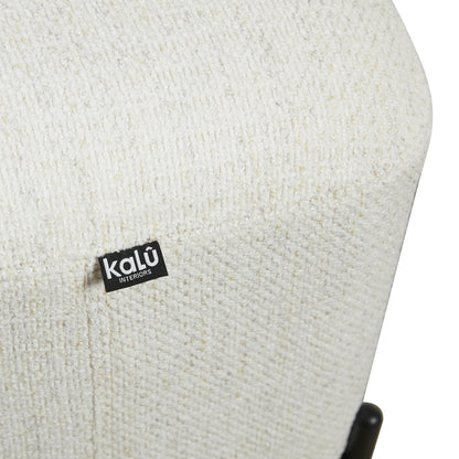 Large White Boucle Ottoman