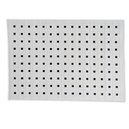 Medium Checkered Black And White Rug