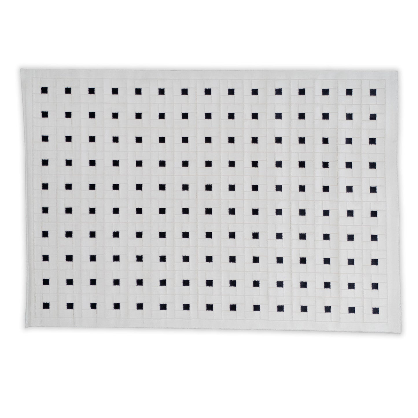 Large Checkered Black And White Rug