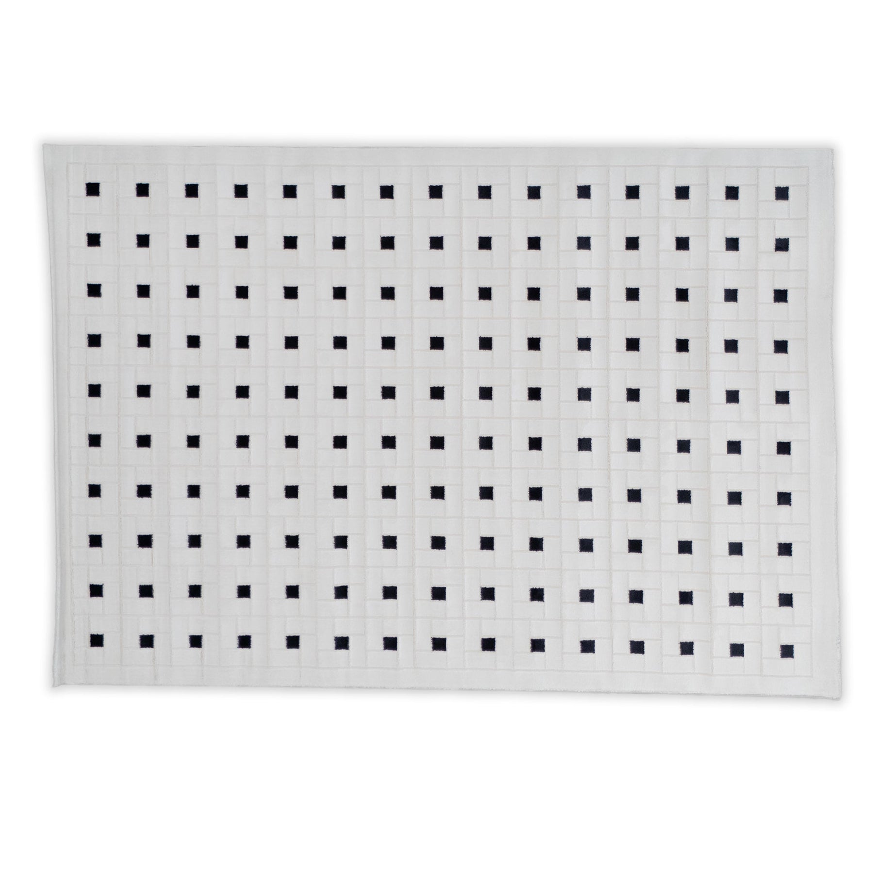 Large Checkered Black And White Rug