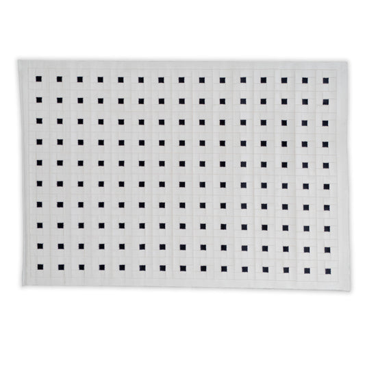 Large Checkered Black And White Rug