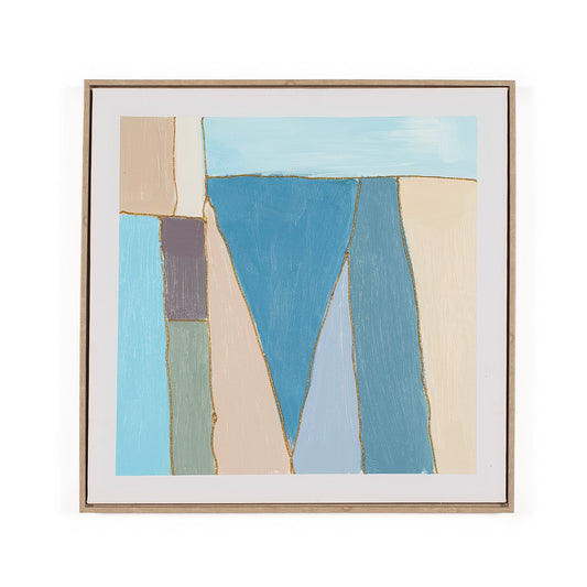 pastel pink and blue wall art