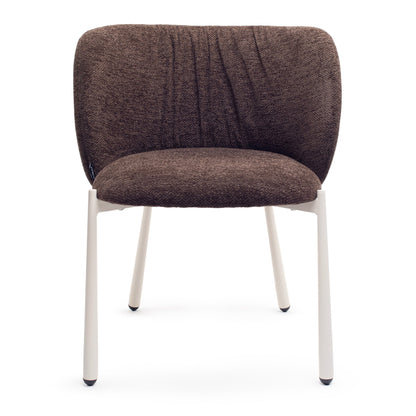 Espresso Brown Dining Chair With Cream Frame