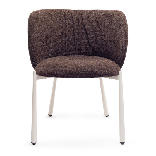 Espresso Brown Dining Chair With Cream Frame