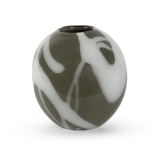 Ithica Glass Green White Decor Item Large