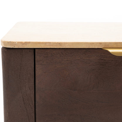 Kara Stone Wood  50CM Bedside Table