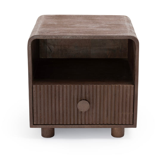 Solid walnut bedside table
