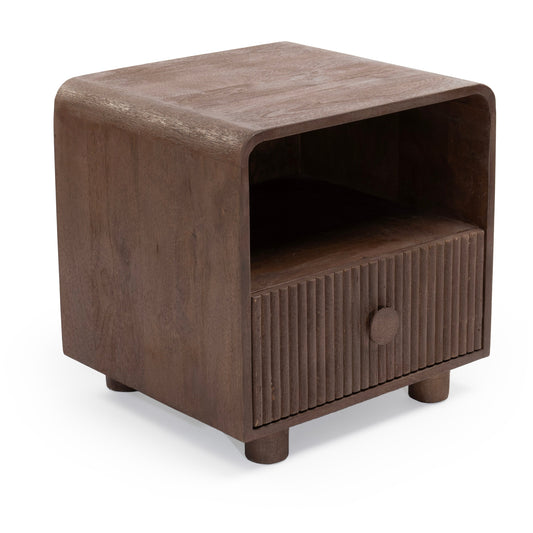 Solid walnut bedside table