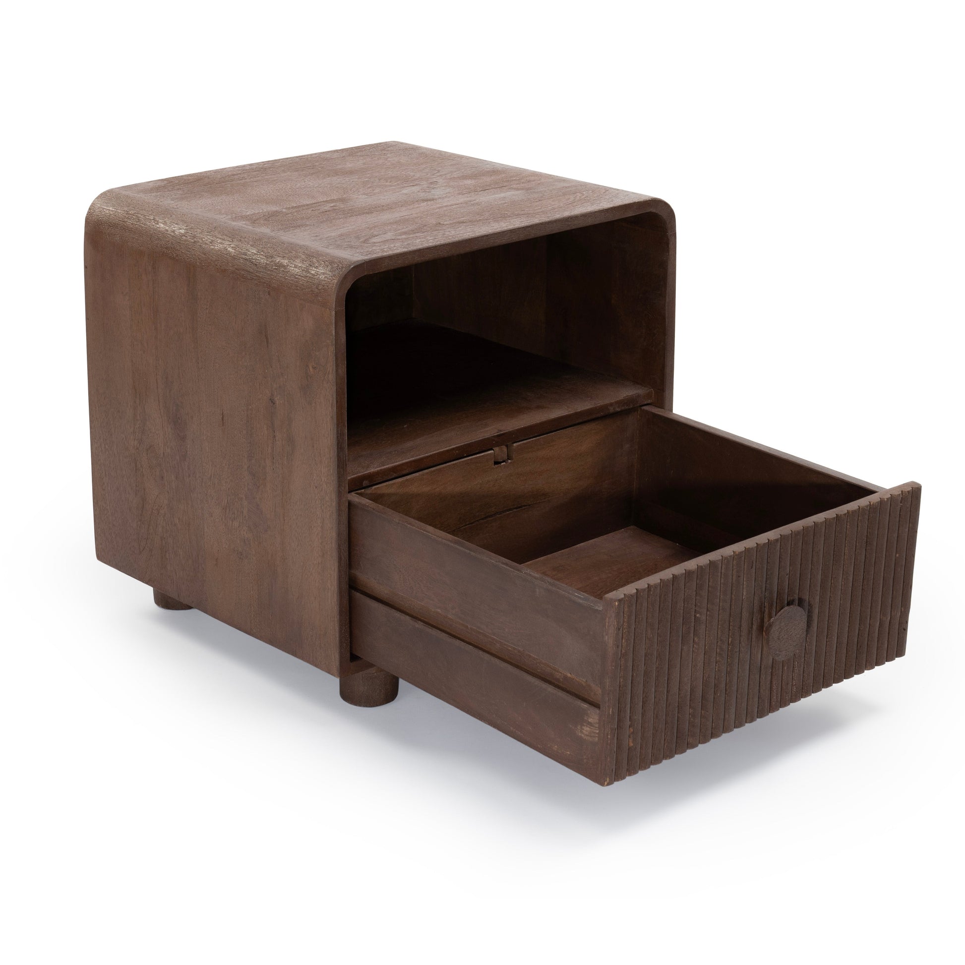 Solid walnut bedside table