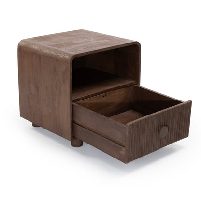 Solid walnut bedside table