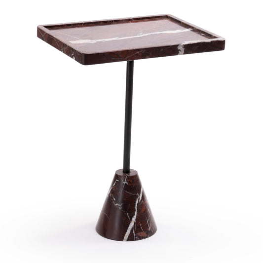 Burgundy Stone Side Table