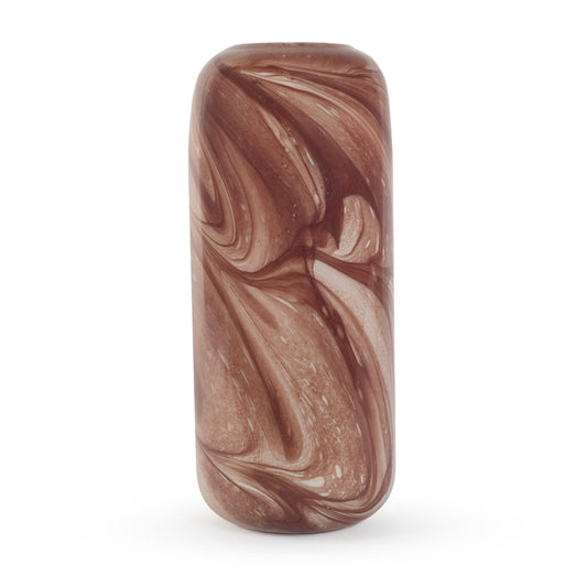 Lennon tall burgundy and white swirl glass vase 32cm contemporary