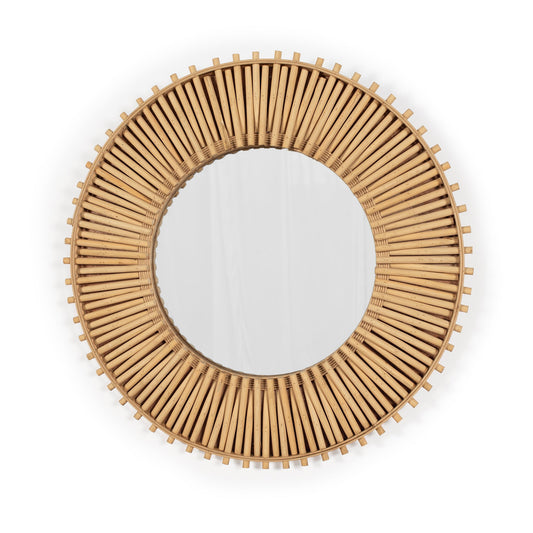Slated Bamboo wall mirror