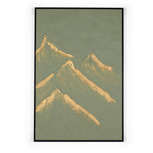 green and gold 3D artwork
