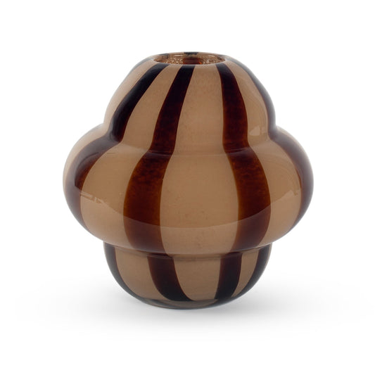 Marlo earth brown swirl sculptural glass vase 22cm contemporary