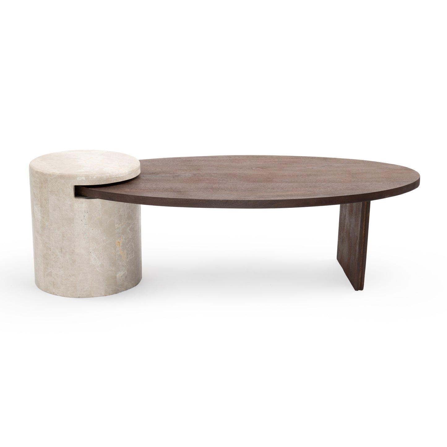 Modern Stone And Wood Coffee Table