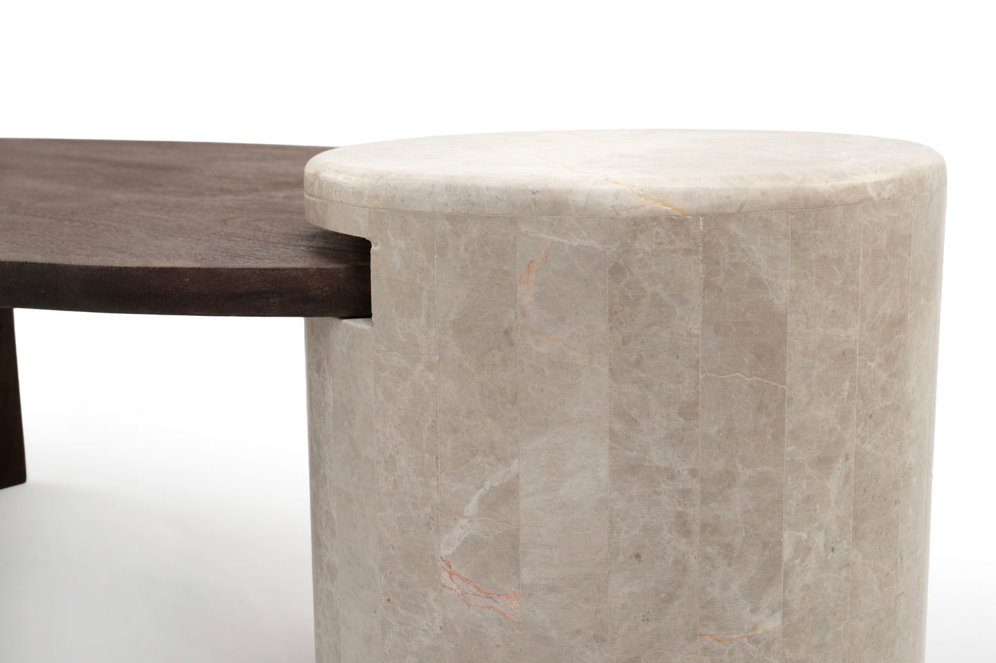 Modern Stone And Wood Coffee Table