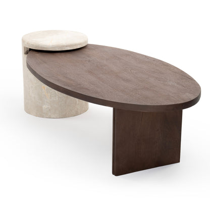 Modern Stone And Wood Coffee Table