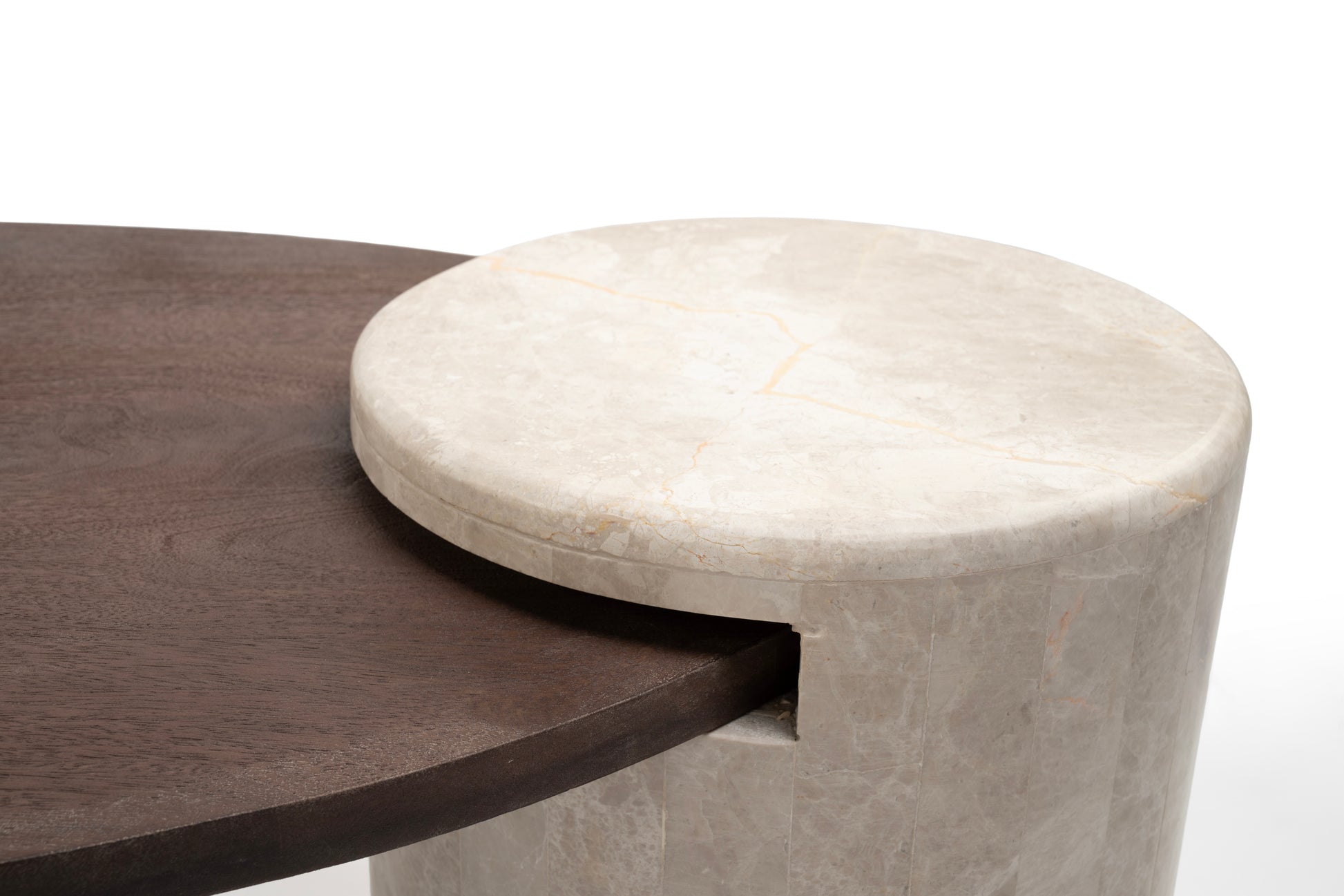 Modern Stone And Wood Coffee Table