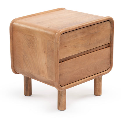 Natural timber bedside table