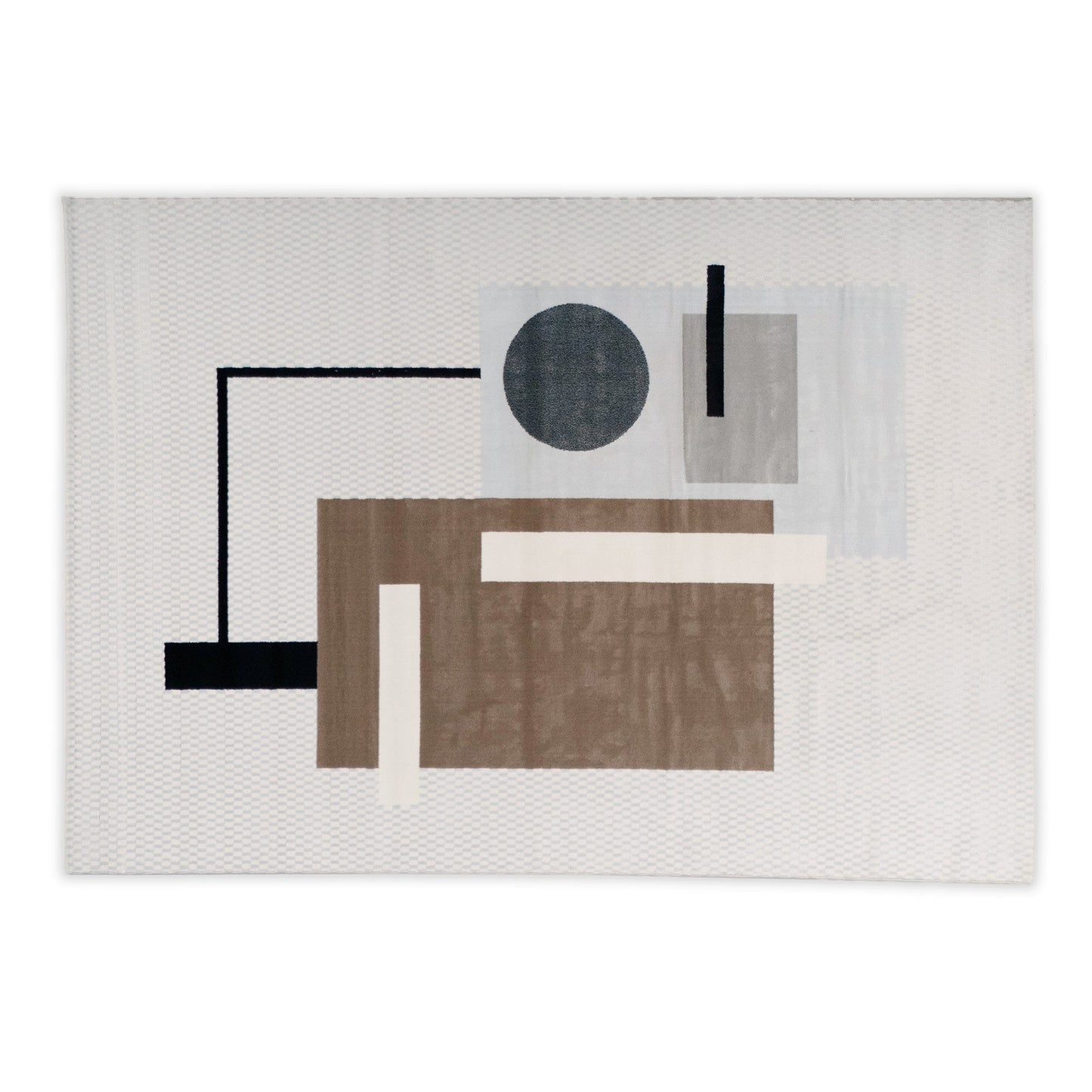 Abstract modern brown and cream rug