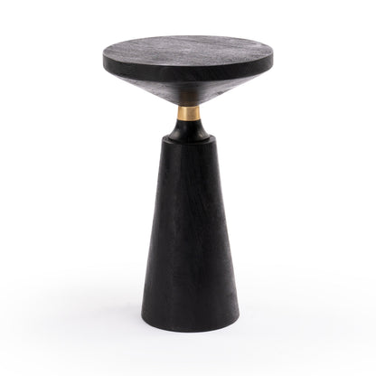 Black Solid wood side table