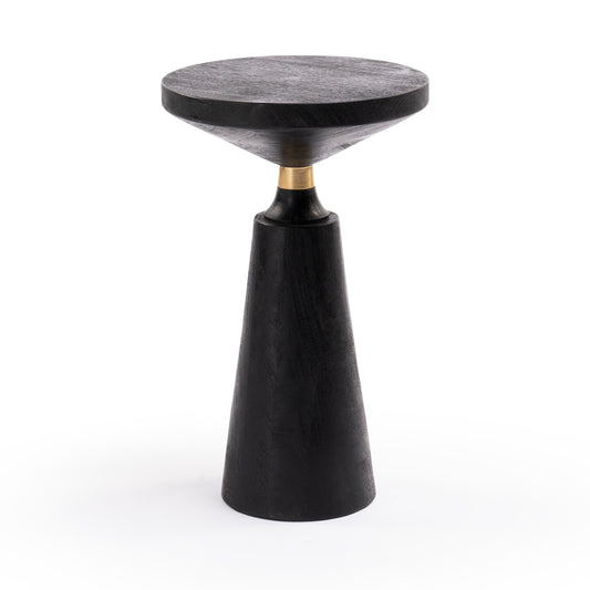 Black Solid wood side table