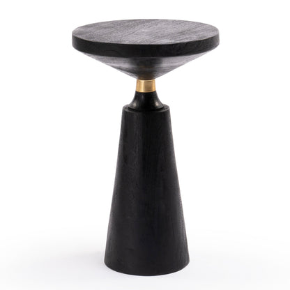 Black Solid wood side table