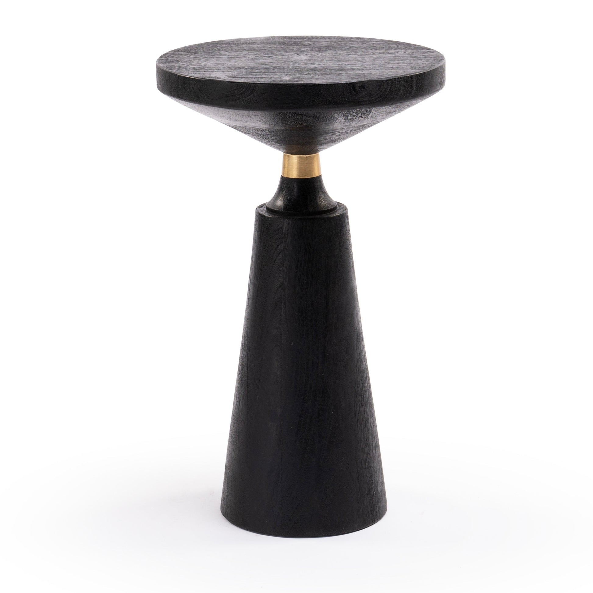 Black Solid wood side table