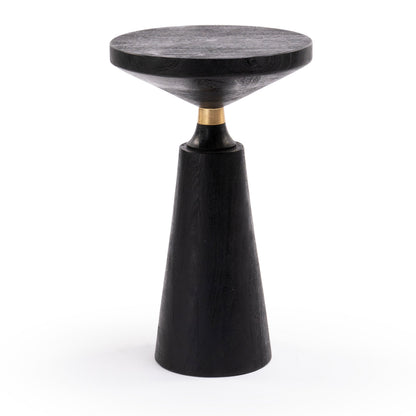 Black Solid wood side table