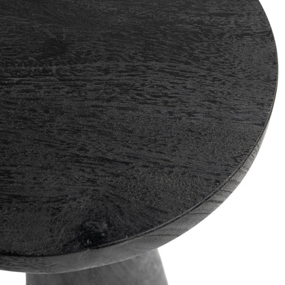 Black Solid wood side table
