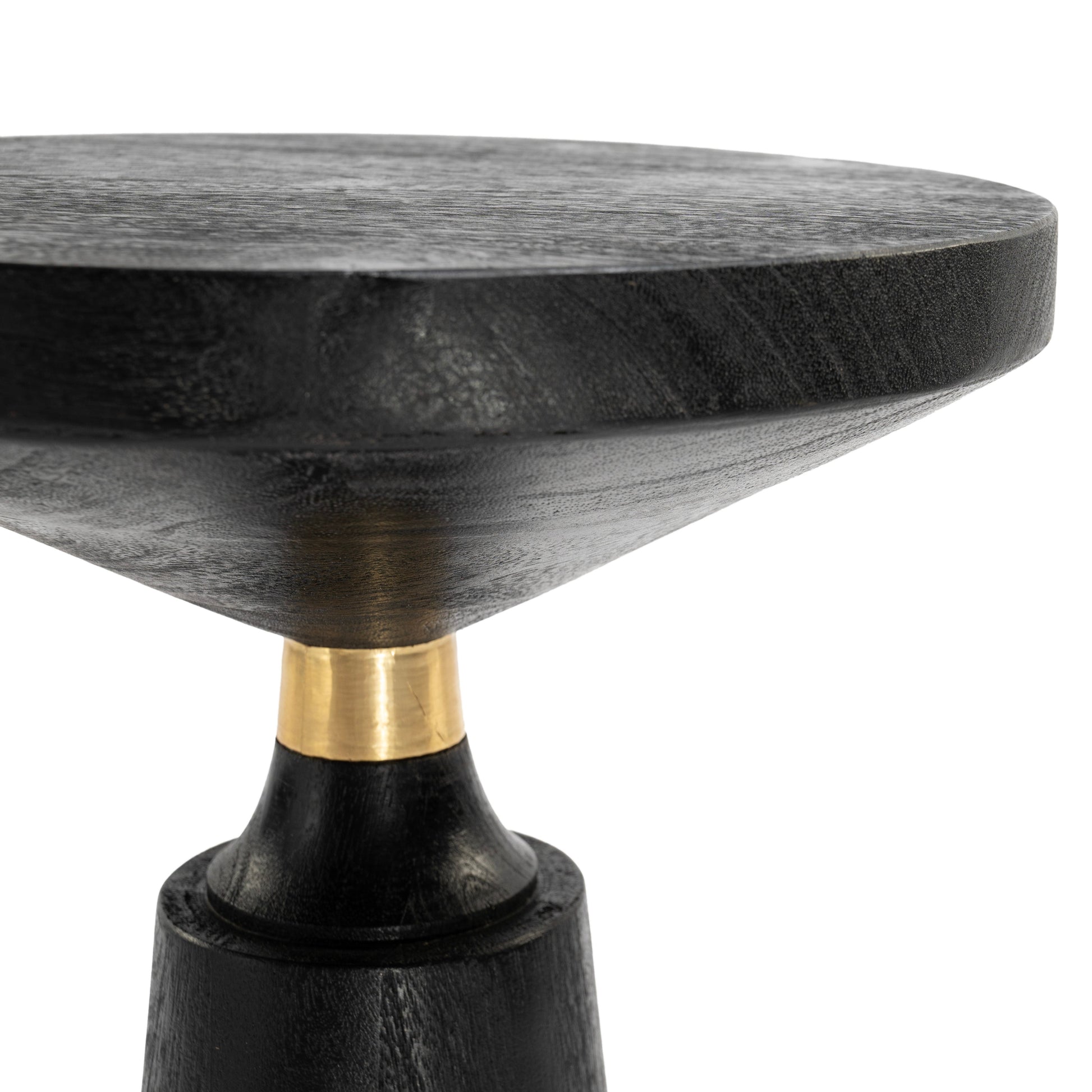 Black Solid wood side table