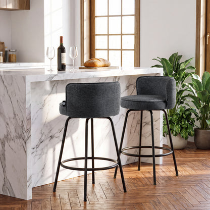 Sara Swivel Bar Stool – Upholstered