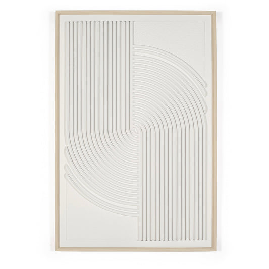 3D cream swirl wall art