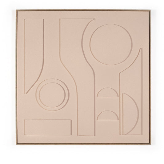 peach 3d artwork with timber frame