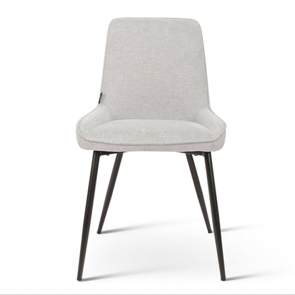 Light grey theo dining chair with cushioned seat
