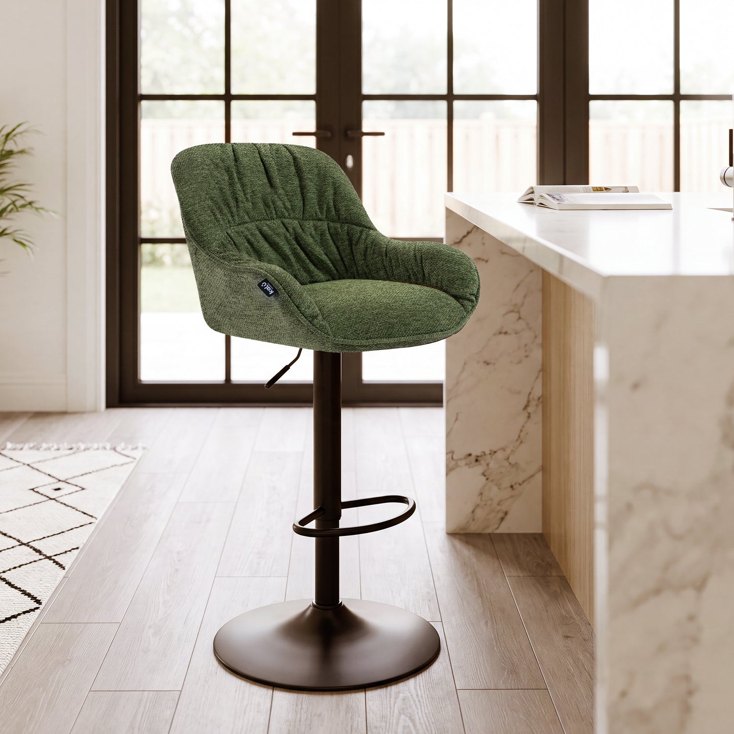 Vika Upholstered Swivel Barstool
