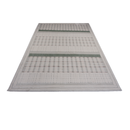 Green and cream contemporary rug