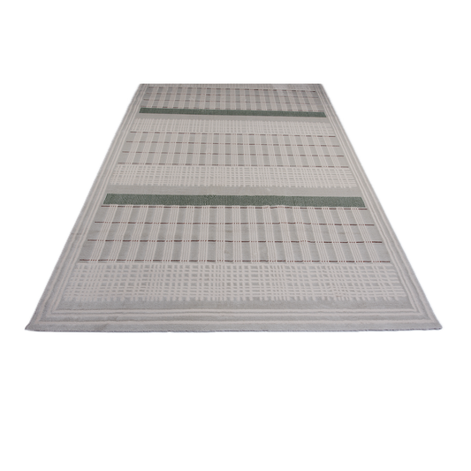 Green and cream contemporary rug
