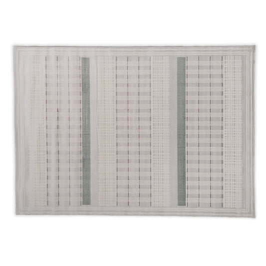 Green and cream contemporary rug